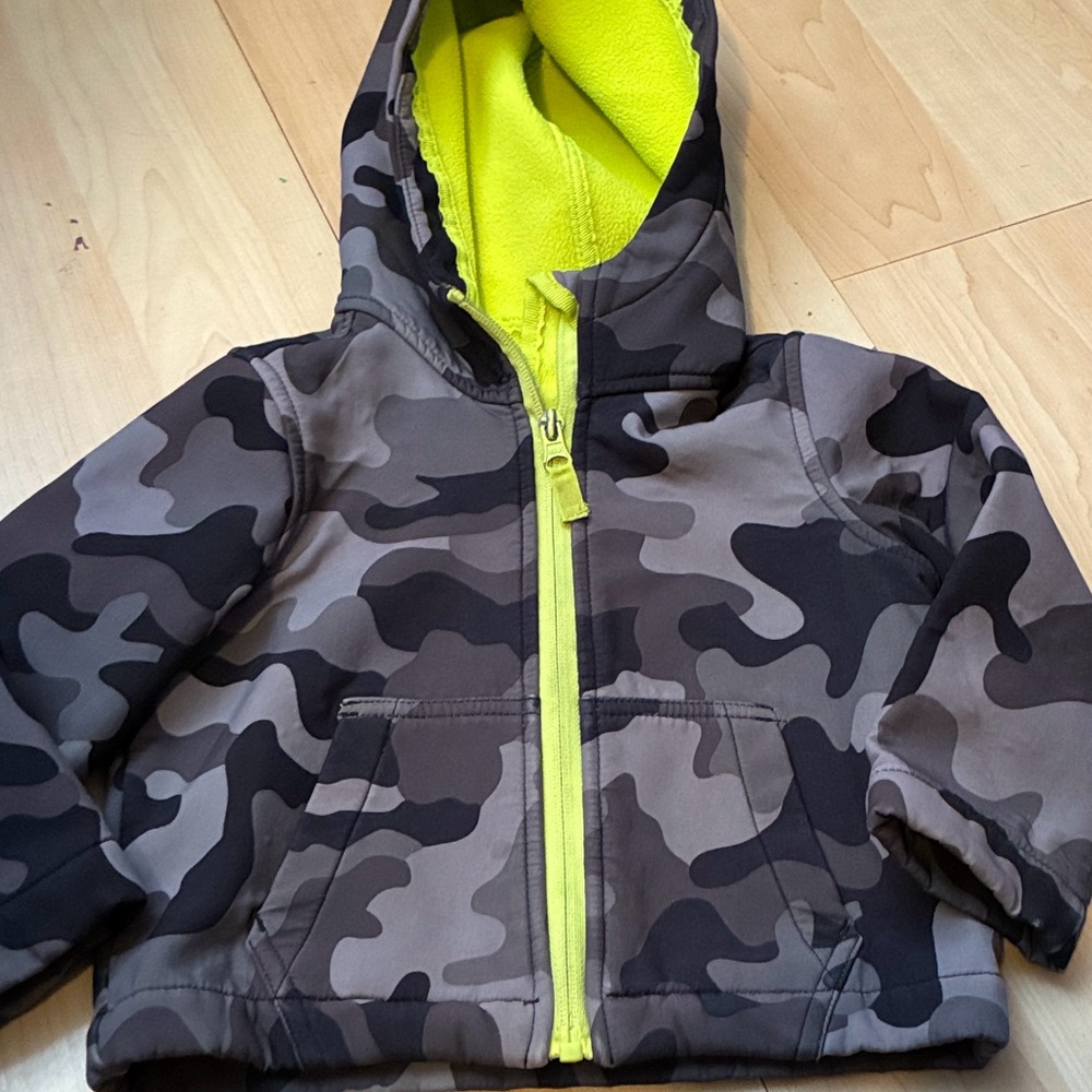 Athletic Works Kids Camo Jacket with Neon Accents